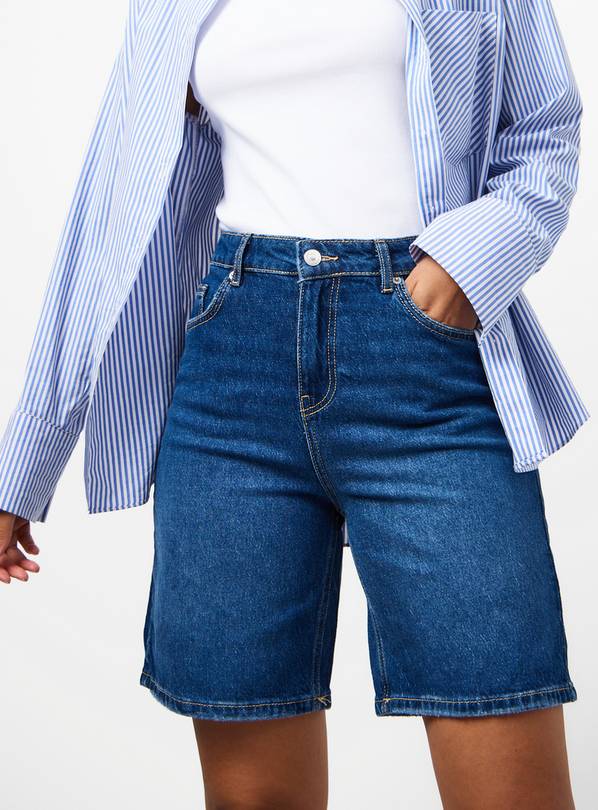 Mid Denim Bermuda Shorts 22